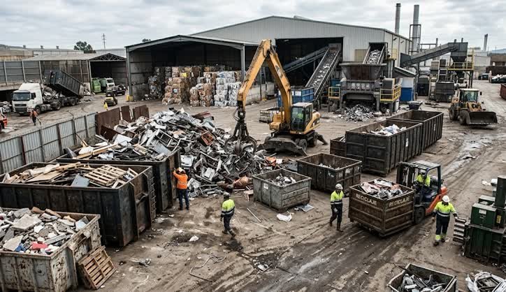 Gestión de residuos industriales en Usaquén mediante el procesamiento y clasificación de chatarra metálica pesada.