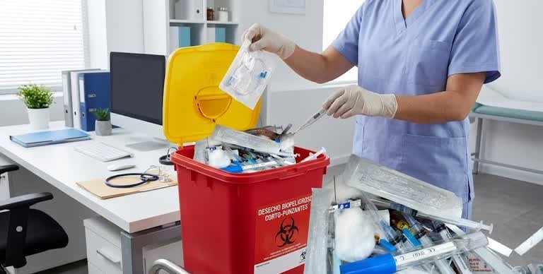 Manejo especializado y gestión de residuos industriales en Engativá para desechos biológicos y cortopunzantes de origen médico.